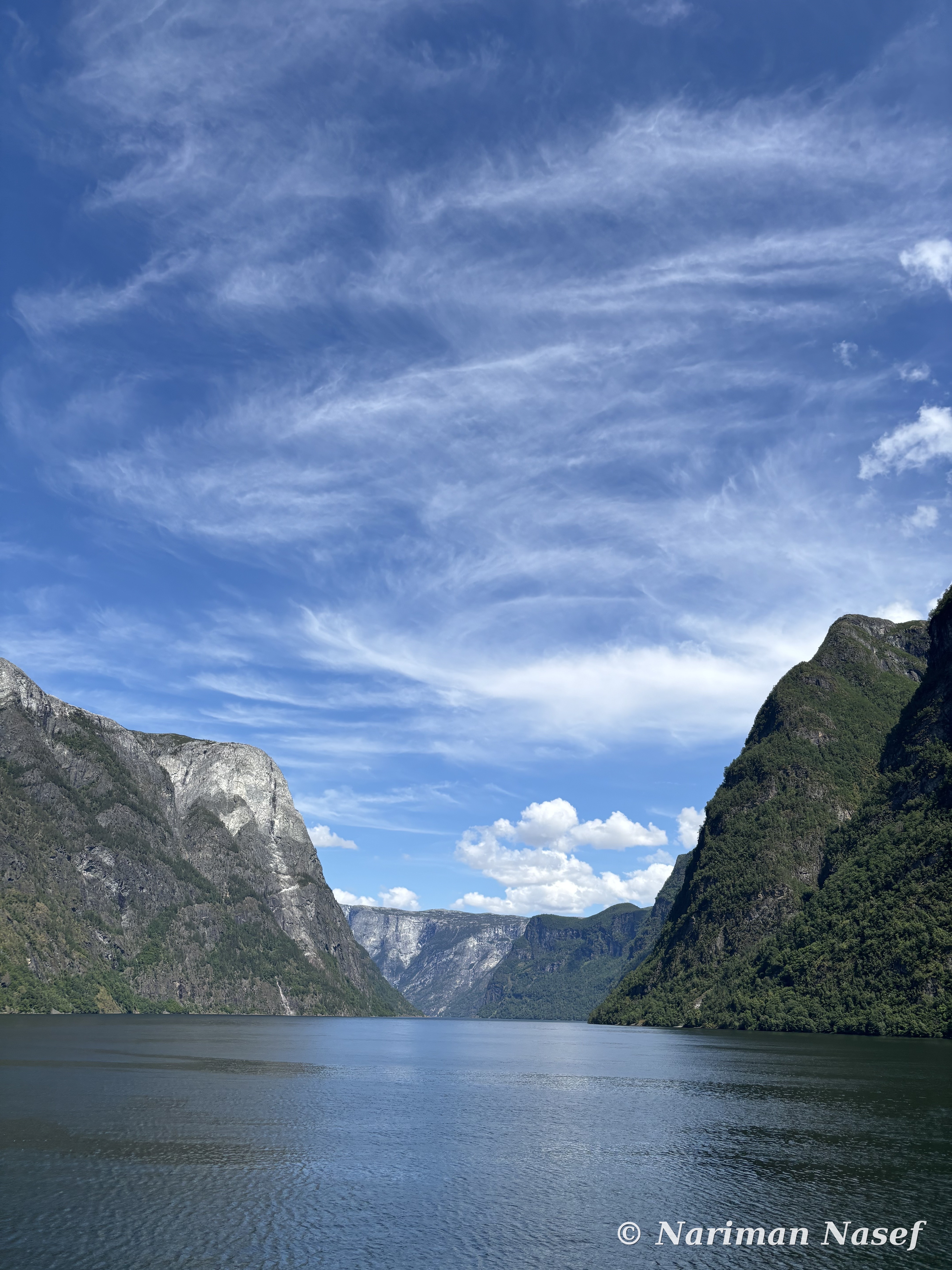 Steep cliffs along Nærøyfjord